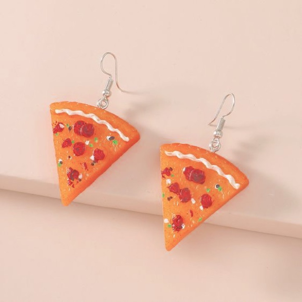 Pizza charm earrings